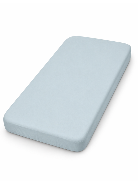 Medium Blue Organic Cotton Fitted Sheet 60 x 120 cm S09053 Kitikate