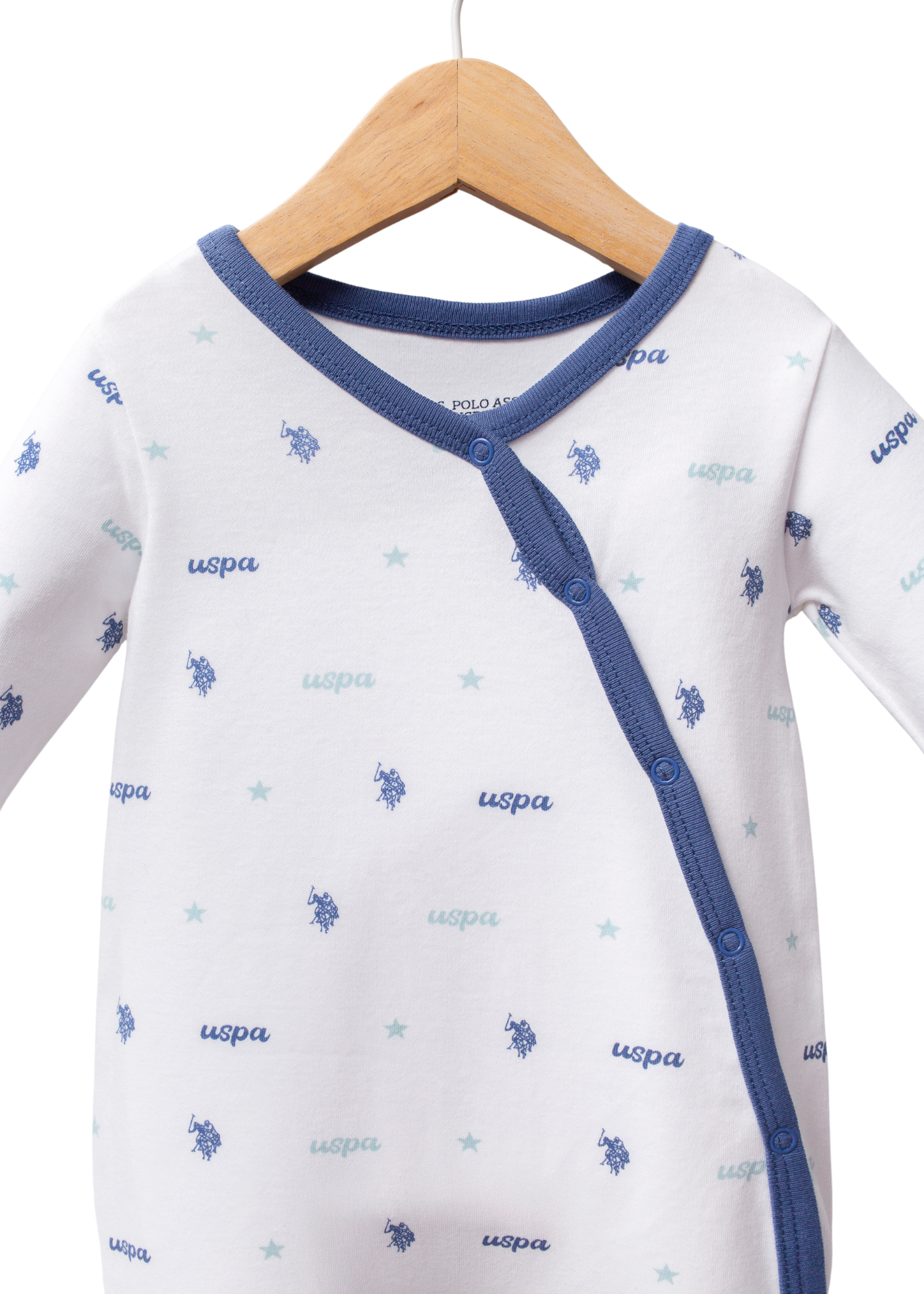 Salopeta Lunga Ivory Imprimeu Logo Albastru cu Capse USB2248 Us Polo Assn