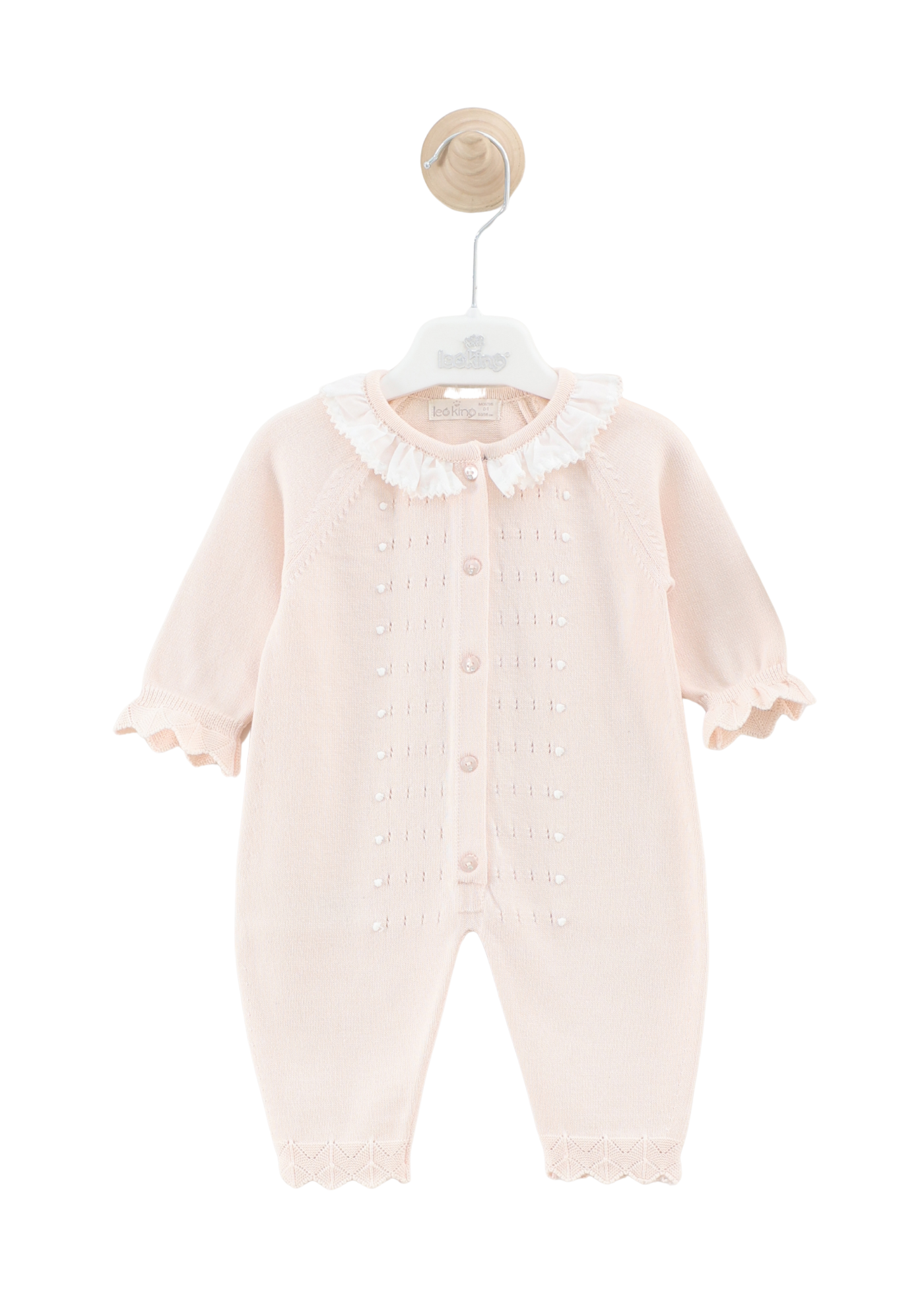 Set 2 Piese Salopeta Somon Tricotata Lunga si Caciula 7441 Leo King