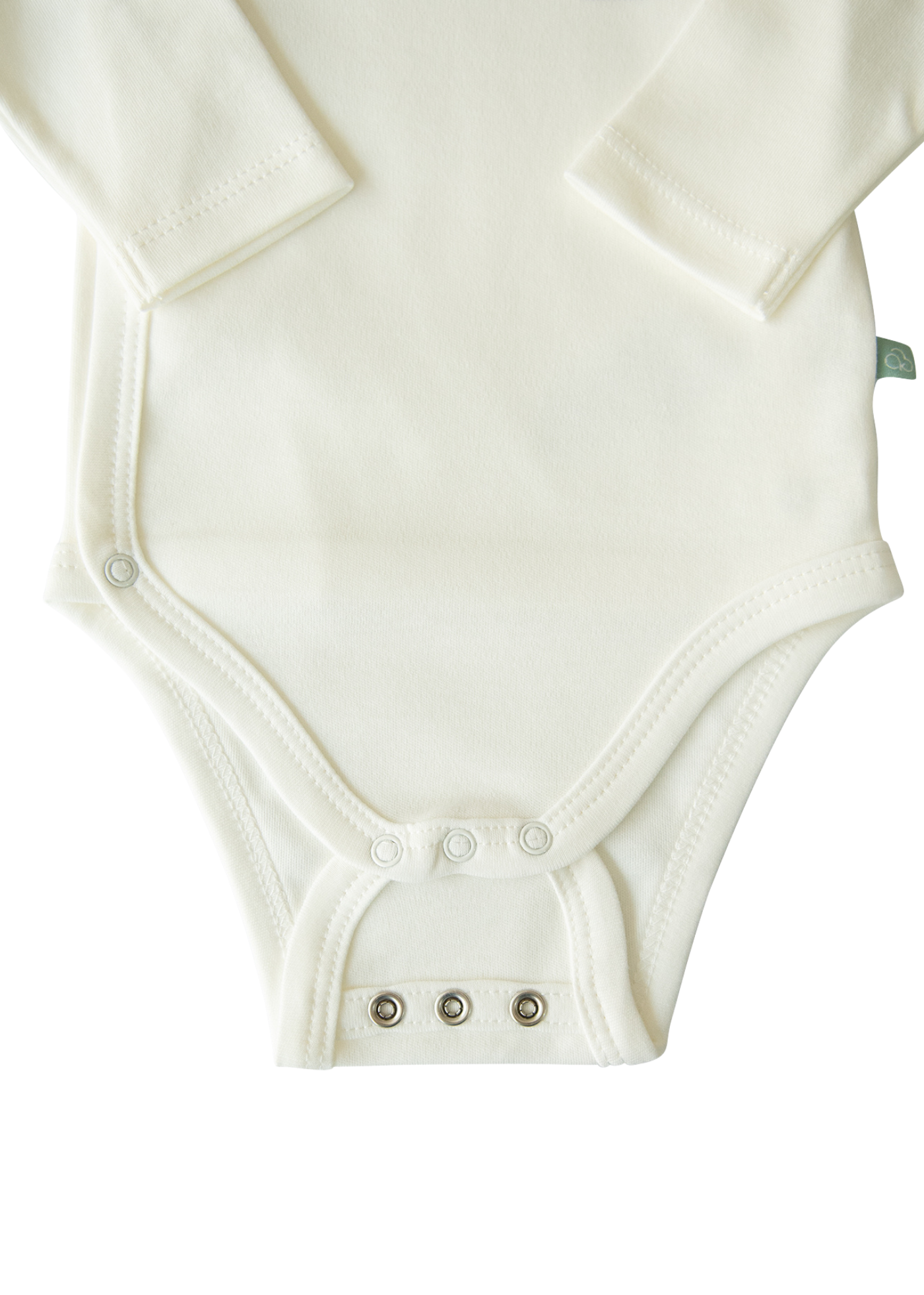 Body Maneca Lunga Crem Bumbac Organic Extensibil cu Inchidere pe Fata S40322 Kitikate