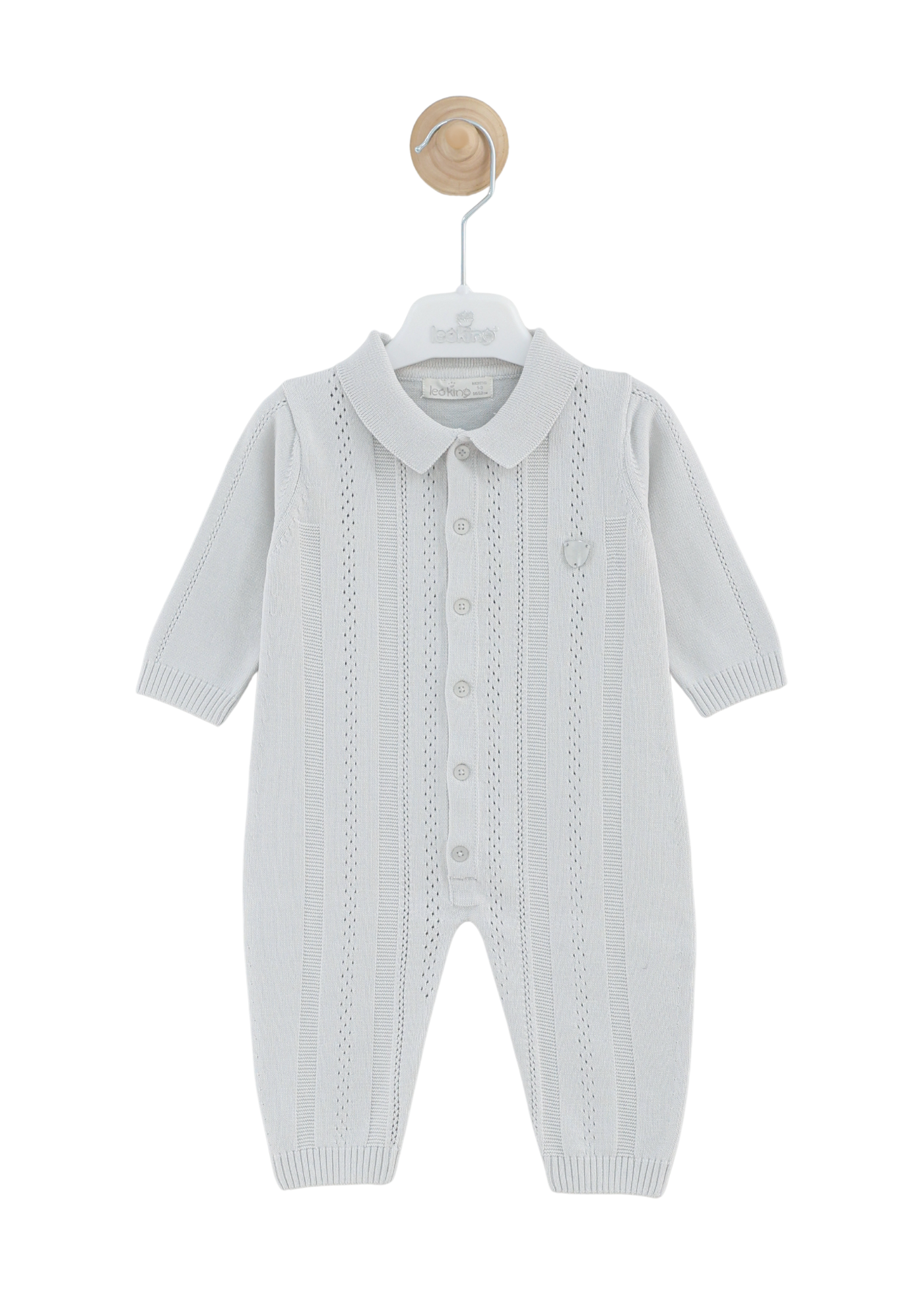 Salopeta Tricotata Lunga Gri cu Fes 7440 Leo King