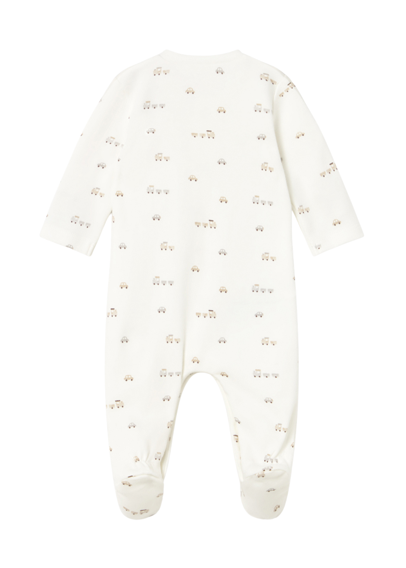 Set 2 Salopeta Lungi Crem cu Bej Imprimeu Masini 2714 Mayoral