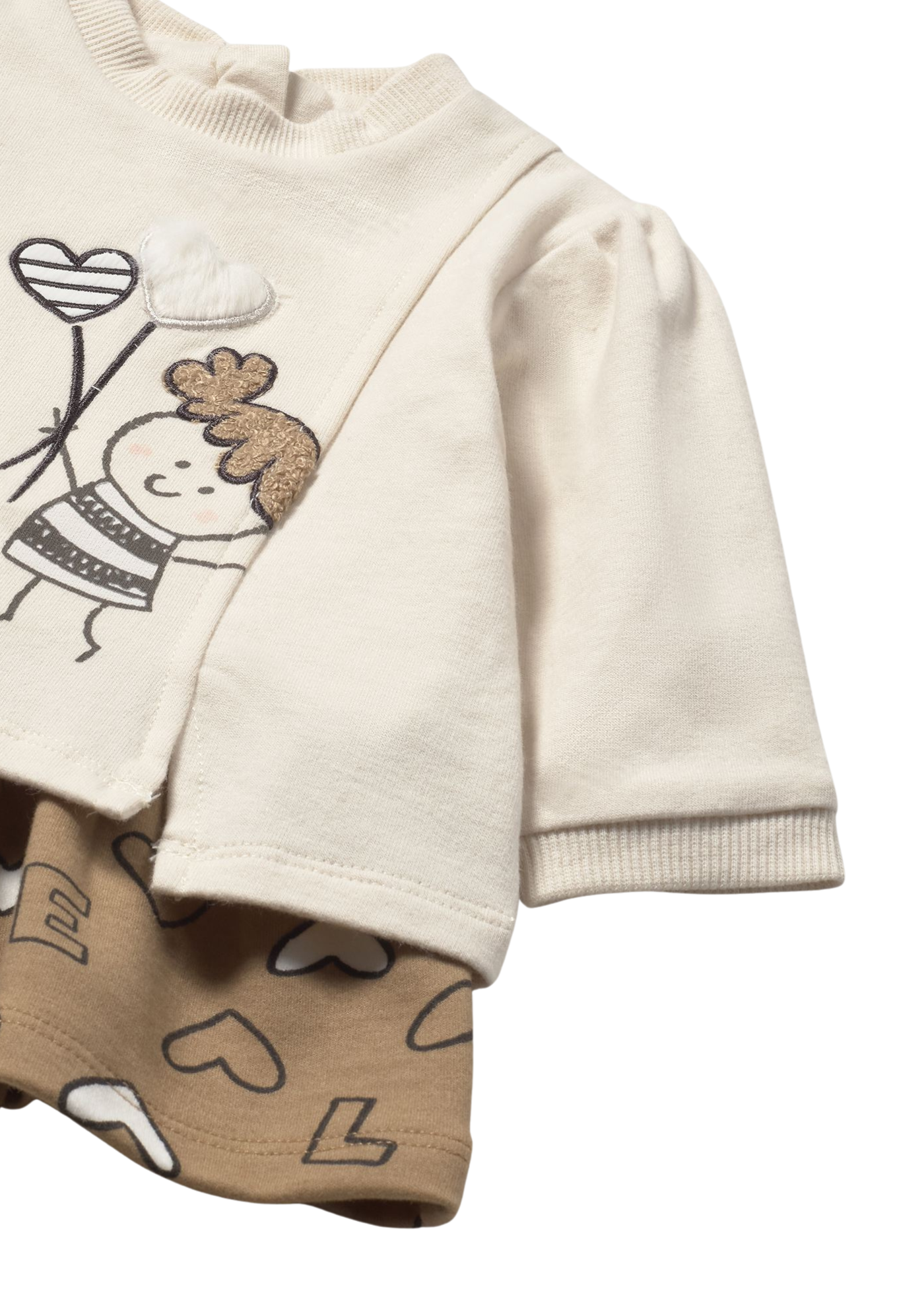 Rochie cu Maneca Lunga Bej cu Maro 2833 Mayoral