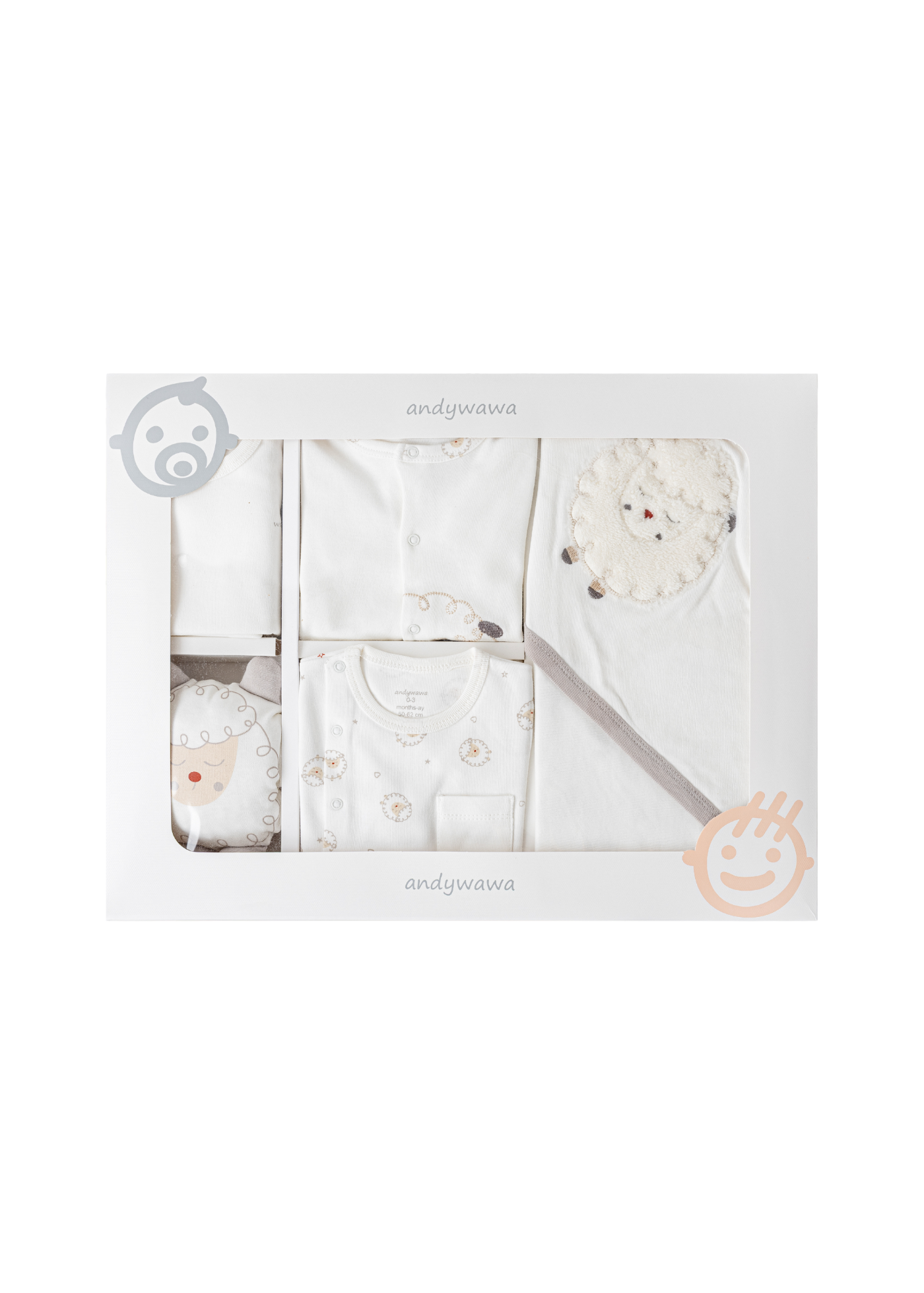 Set 10 Piese Maternitate Crem cu Imprimeu Oite AC25561 Andywawa