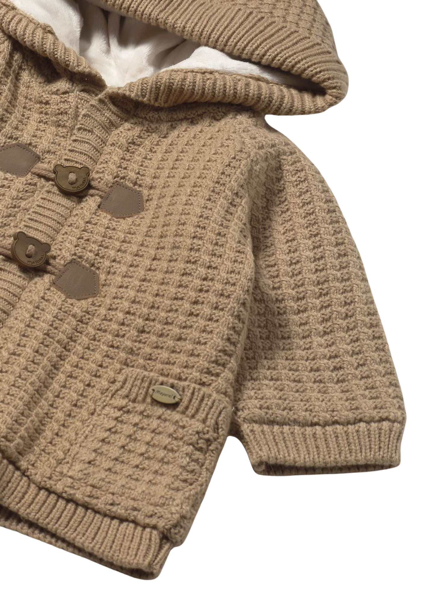 Cardigan Tricotat Maro cu Gluga si Captuseala din Blana 2330 Mayoral