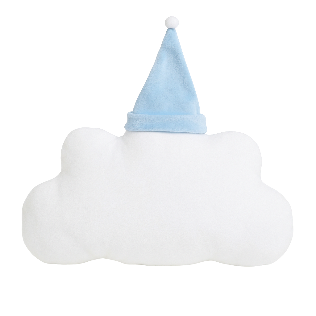 Decorative Pillow Cloudy Velvet White-Blue Ingvart