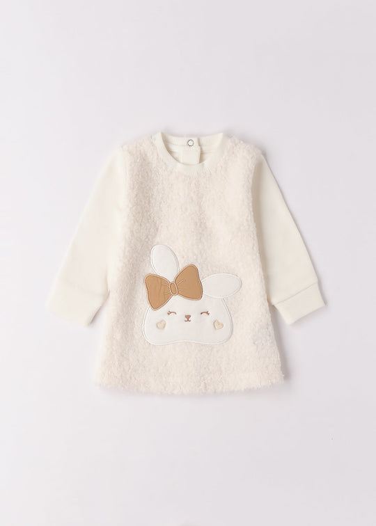 Rochiță Fetițe Crem din Stofă Buclă iDO 4.F102/00 iDO