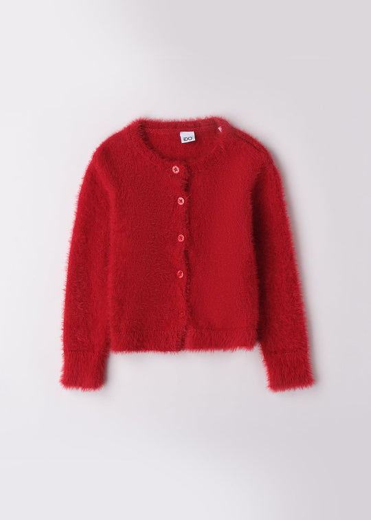 Cardigan Rosu Pufos Tricotat Fete 4.F723/00 iDO