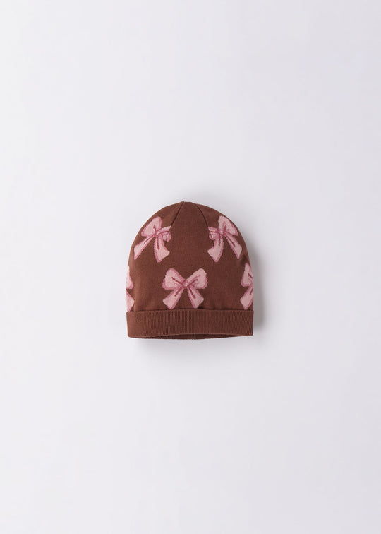 Caciula maro cu funde roz art 4.F759/00 col 0825 iDO