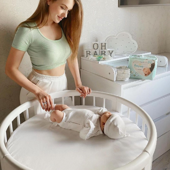 Waterproof White Cover for Small Oval Smart Crib 72x72 cm