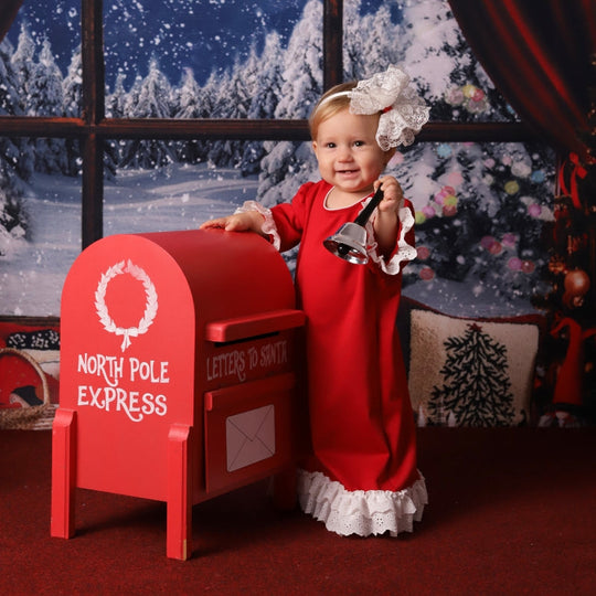 AnneBebe Girls Elegant Dress Red Lace Ruffles