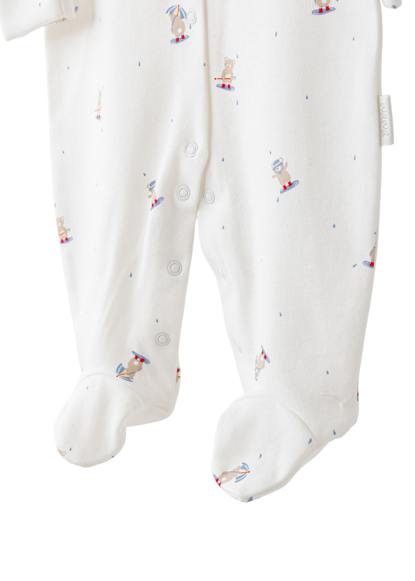 Salopeta Lunga Crem cu Bleu cu Ursi si Fes AC26076 Andywawa