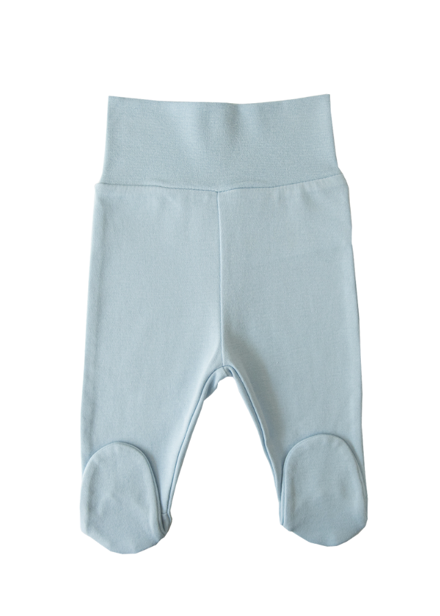 Set 3 Perechi de Pantaloni din Bumbac Organic cu Picior Alb cu Bleu S30071 Kitikate