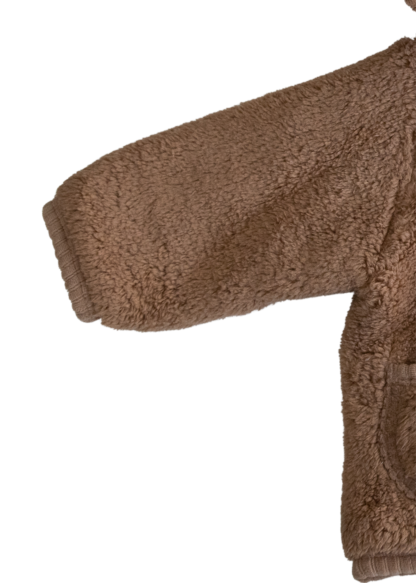 Jacheta din Plus Maro cu Gluga si Nasturi S60411 Kitikate