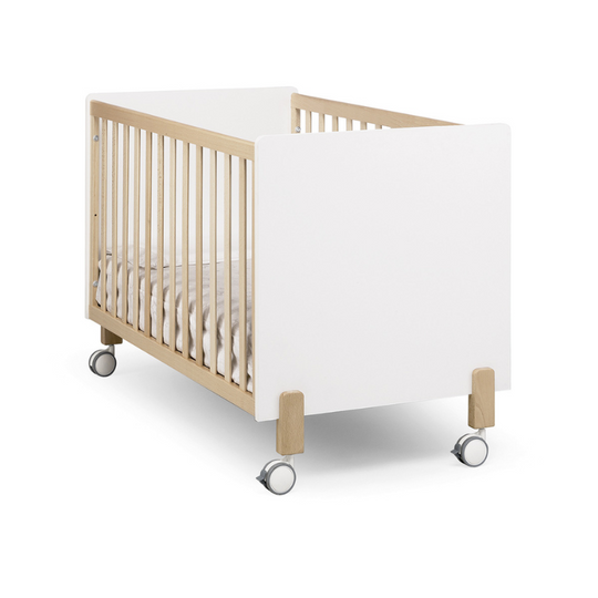 Patut Transformabil Montessori Lemn Fag Little Alb & Natural