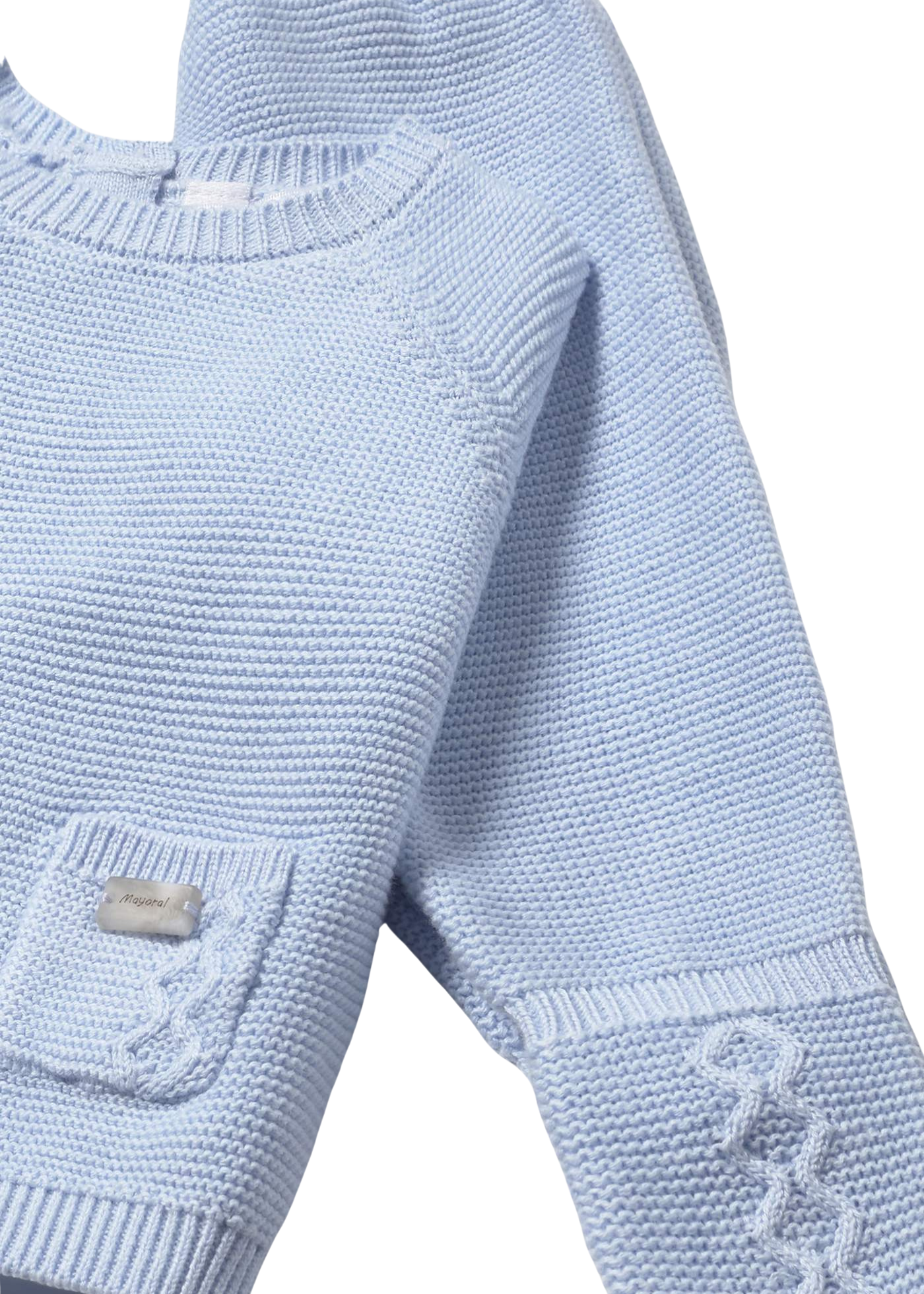 Set 3 Piese Tricotat Bleu Pantaloni Bluza si Fes 2564 Mayoral