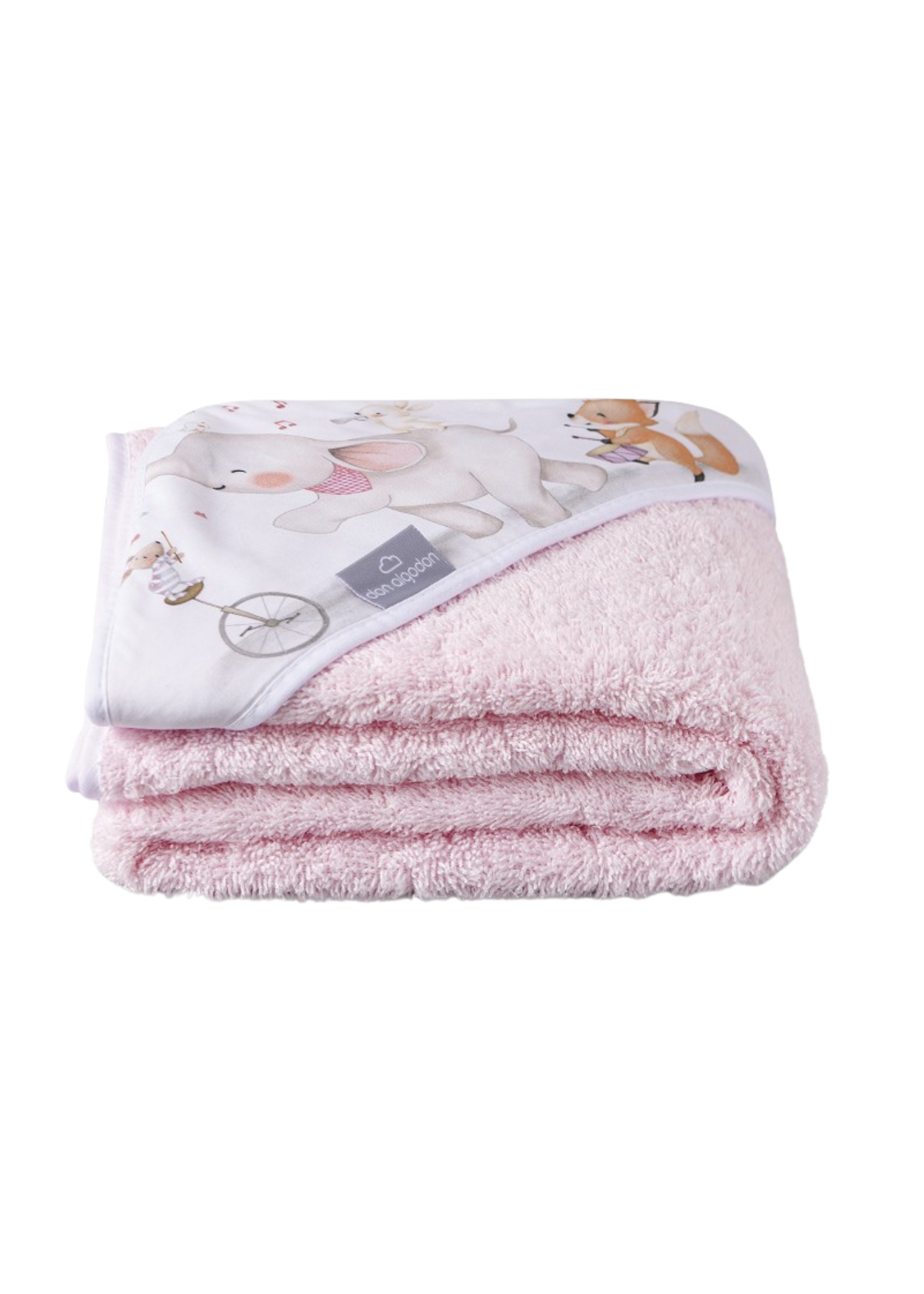 Prosop cu Capison 100x100 cm Roz cu Elefantel D1219-02 InterBaby