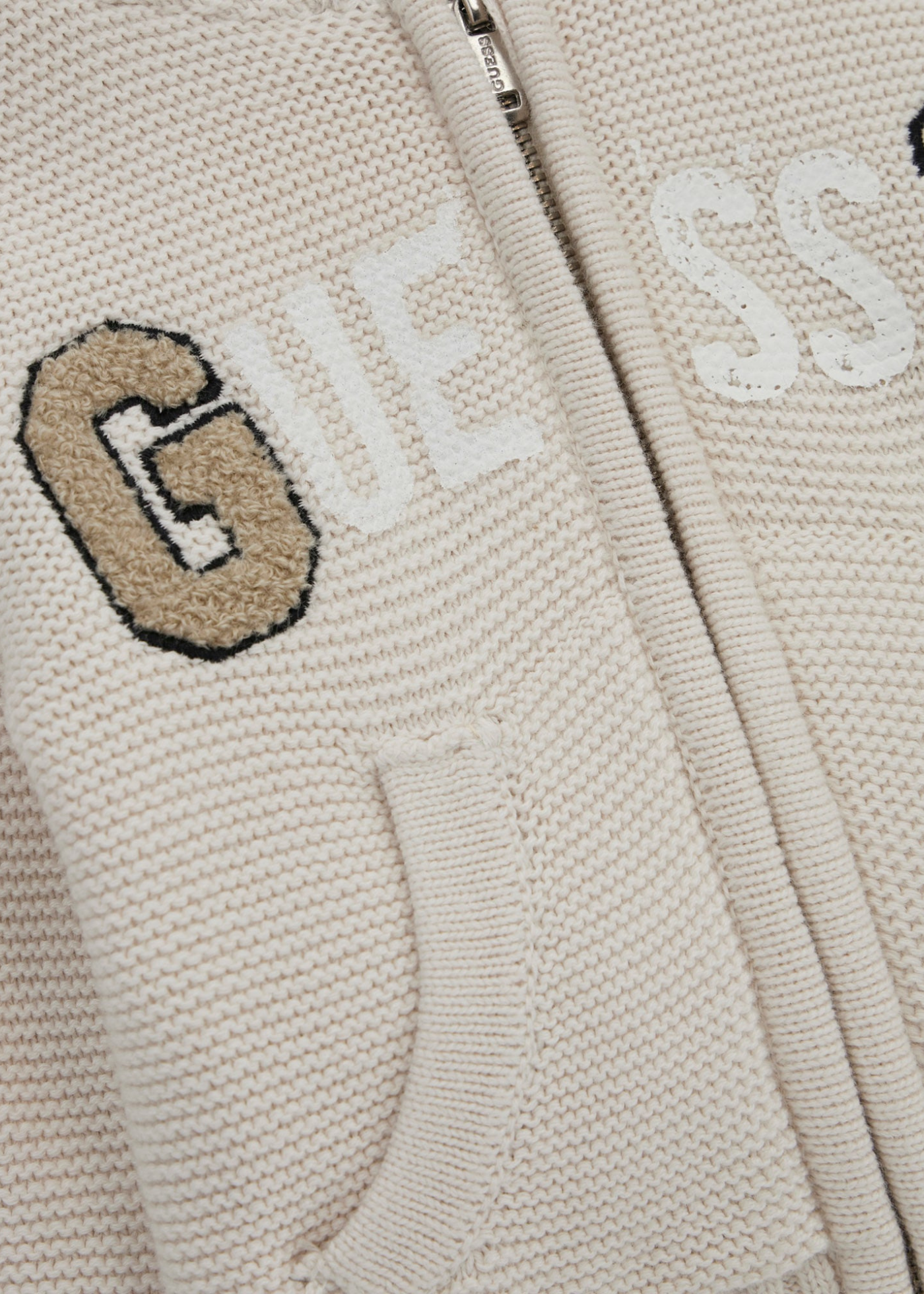 Cardigan Bej Tricotat cu Gluga si Fermoar I5YR00 Z2NN0 G9L9 Guess