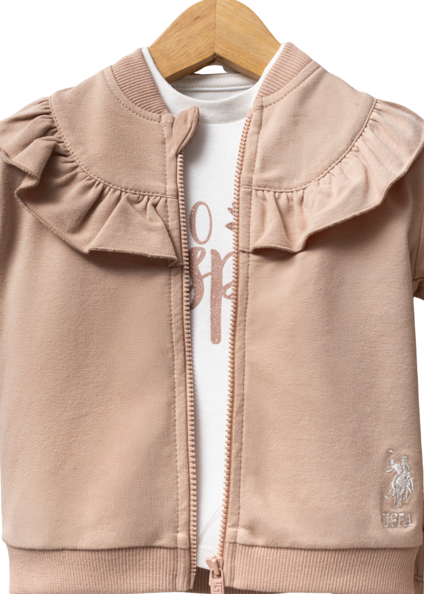 Trening 3 Piese Bej cu Alb USB2723 Us Polo Assn