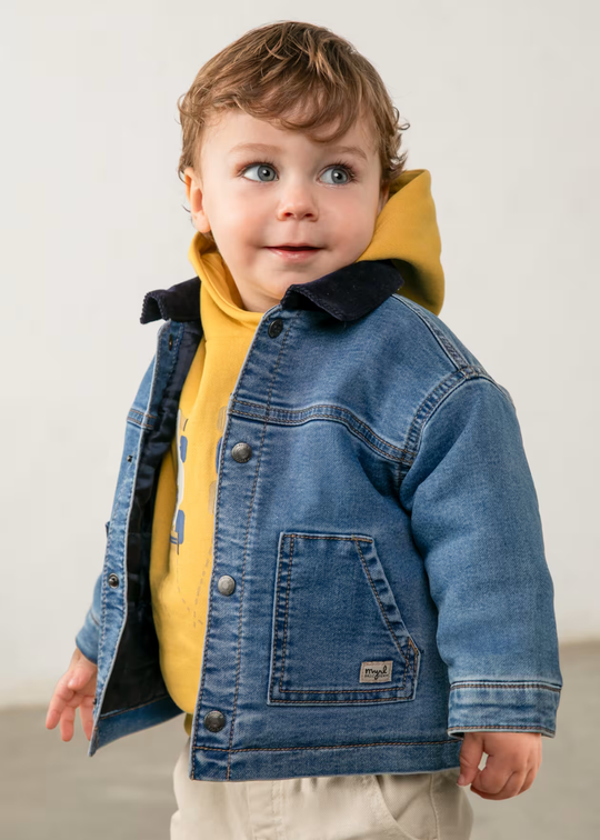 Geaca din Denim Bleumarin cu Guler Contrastant pentru Baieti 2420 – Mayoral