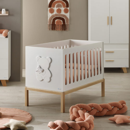 Baby cot - Cube White &amp; Natural from Azurra Design 