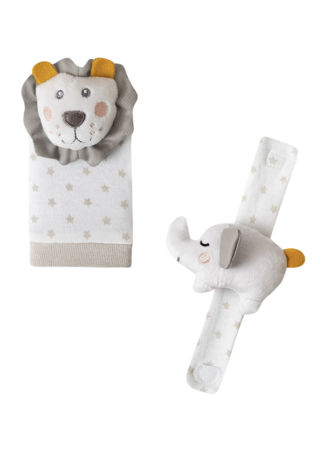 Set of 4 Hand+Foot Toy Leon White-Grey LEO01 Don Algodon