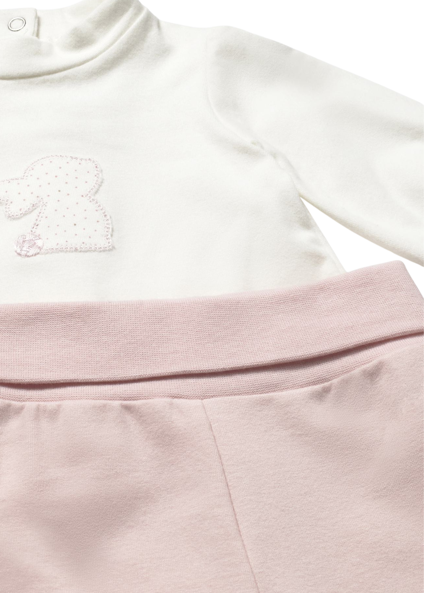 Trening 3 Piese Hanorac si Pantaloni Roz si Bluza Crem cu Iepure 2607 Mayoral