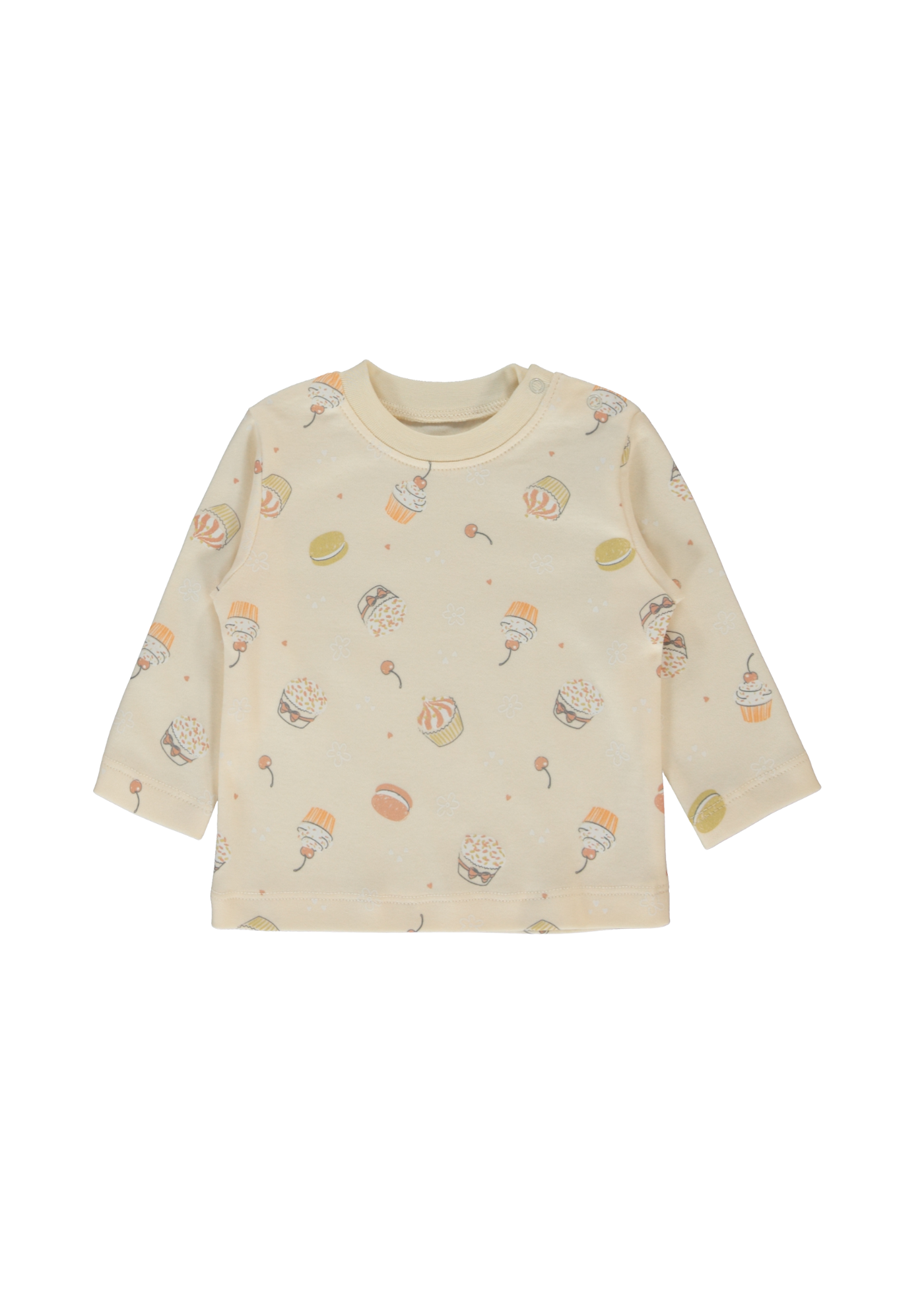 Set 2 Piese Salopeta Lunga Roz Pudra si Bluza Roz cu Maneca Lunga cu Briose K5065 Bebetto