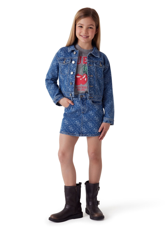 Denim skirt with monograms art J6RD03 D5FM0 XI4G Guess