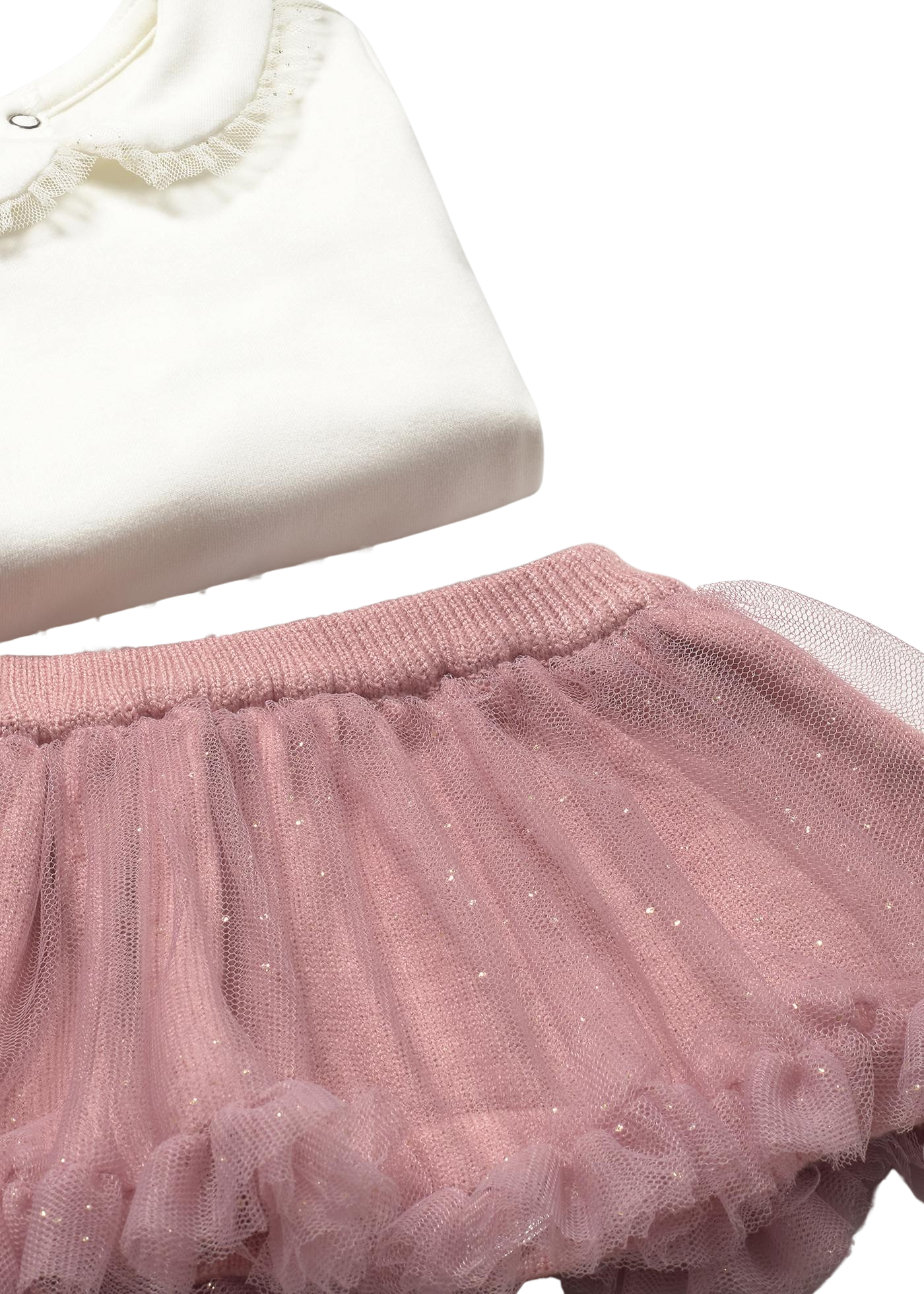 Set 3 Piese Roz Pudra Cardigan Tutu cu Sclipici si Body Crem 2830 Mayoral