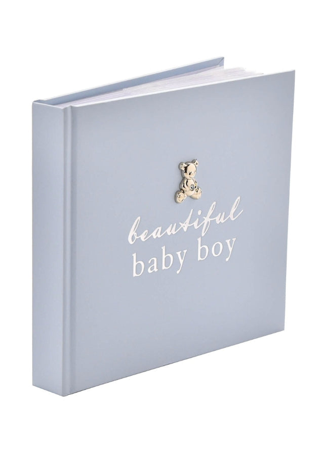 AnneBebe - Album Foto Bleu cu Ursulet Argintat Beautiful Baby Boy CG1018 Bambino by Juliana