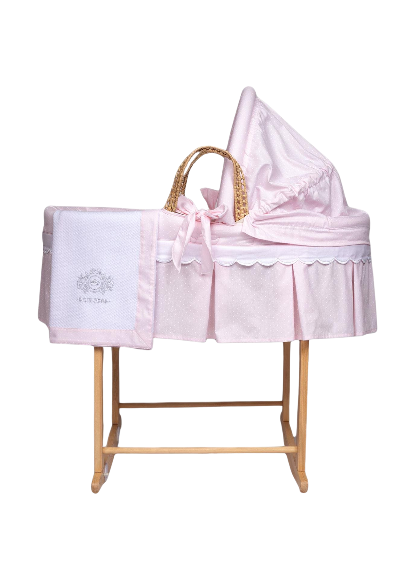 Set Lenjerie Pentru Cosulet Moses Princess Roz 85 Cm 5118 FunnaBaby