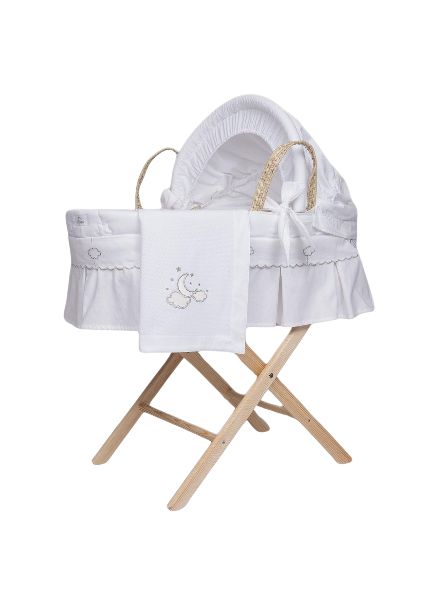 Baby Basket Set Clouds from Natural Palm &amp; Mattress &amp; Textile Set 0516 FunnaBaby