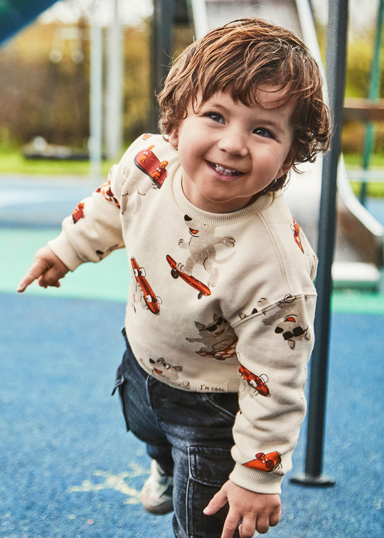 Bluza Sport Crem cu Imprimeu Lupi pe Skateboard 2417 Mayoral