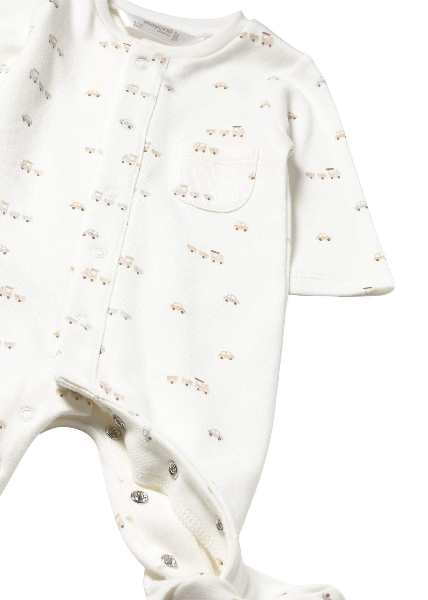 Set 2 Salopeta Lungi Crem cu Bej Imprimeu Masini 2714 Mayoral