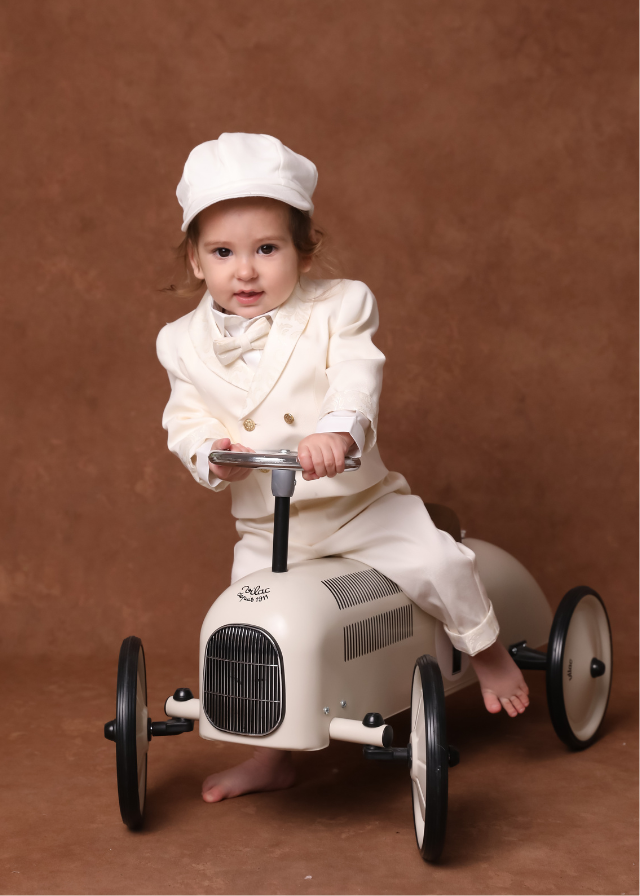 Set Botez Lucas 3 Piese, Costum, Trusou si Lumanare Personalizat Botez AnneBebe