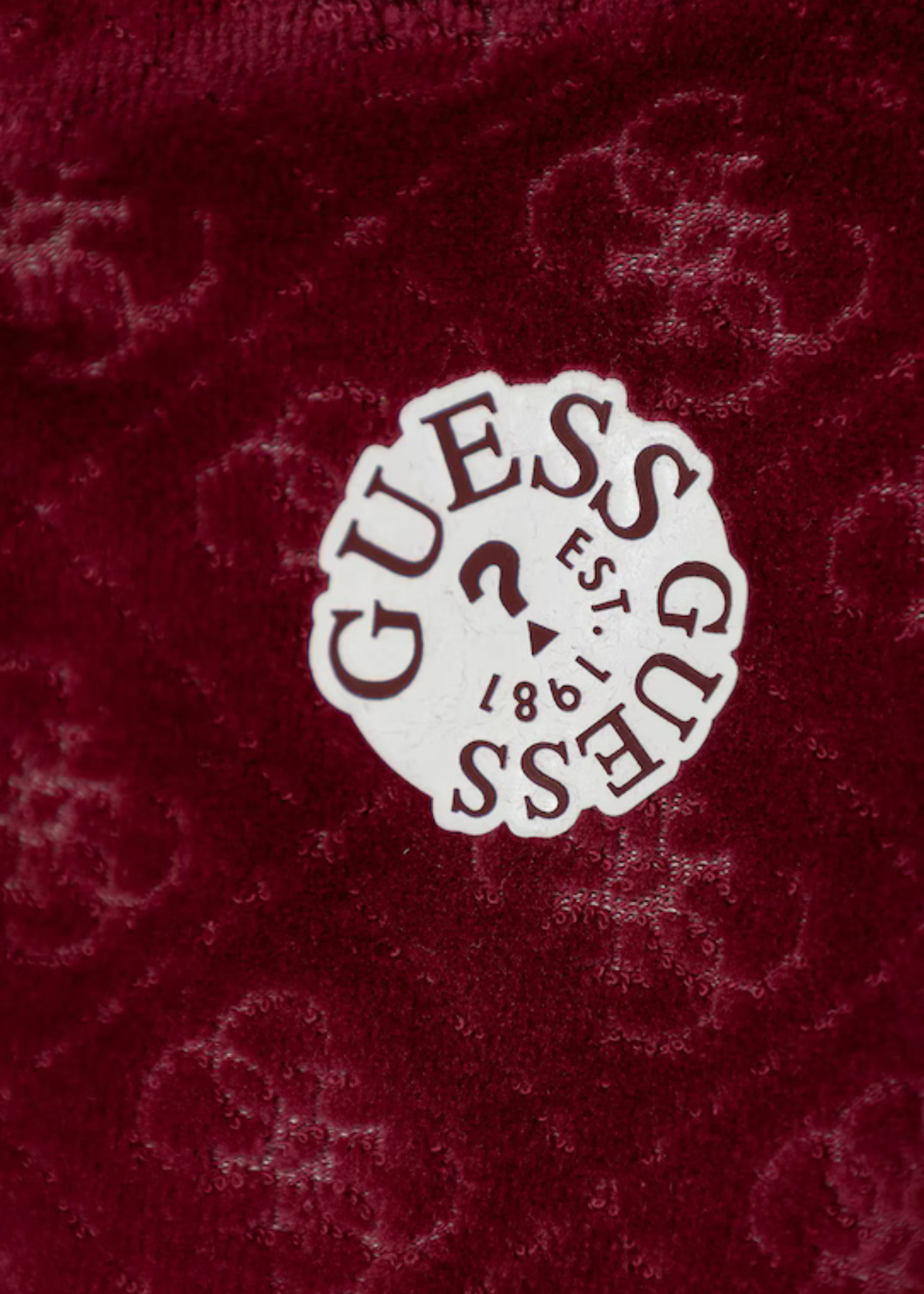 Trening 3 Piese Hanorac si Pantaloni Velur Bordo si Body cu Maneca Lunga H5BW02 KAVN4 FZF9 Guess