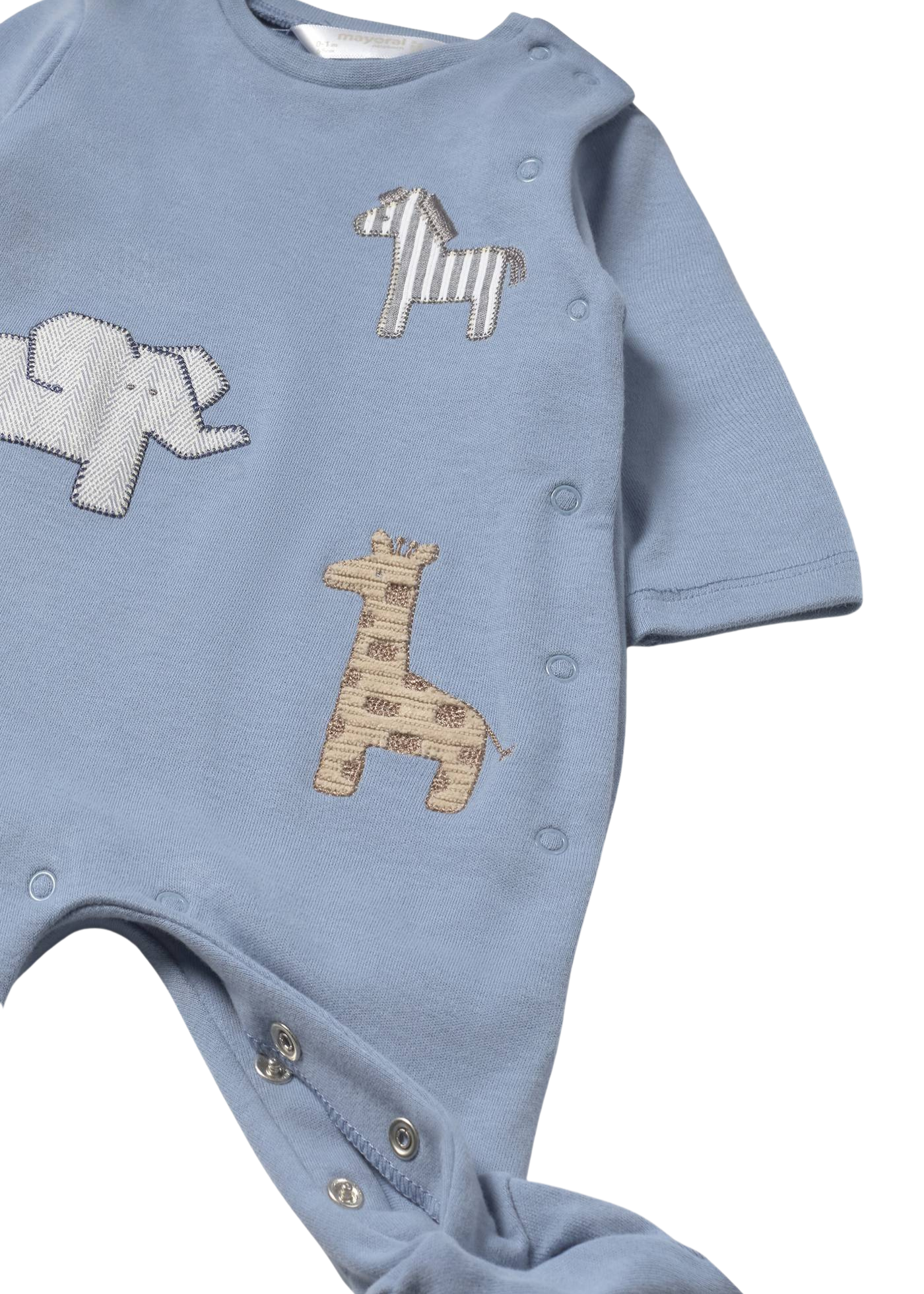 Set 2 Salopeta Lungi Bej cu Bleu Imprimeu Animale 2714 Mayoral