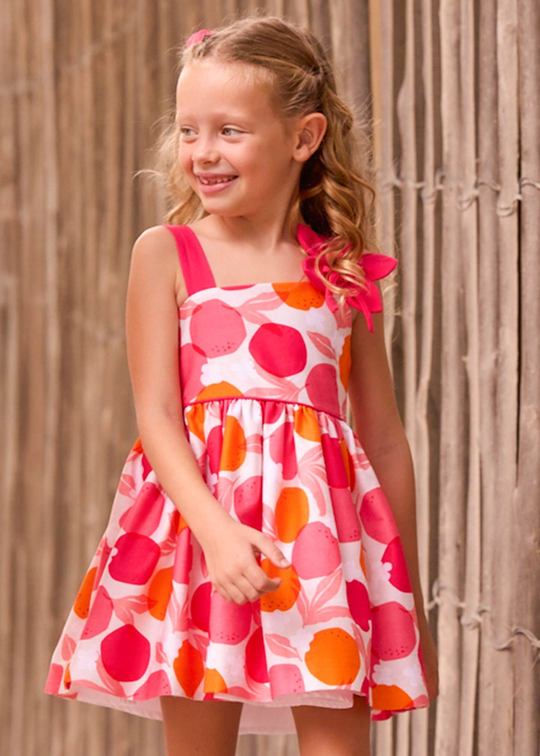 Orange and Cyclamen Fruit Strappy Dress 3924 Mayoral