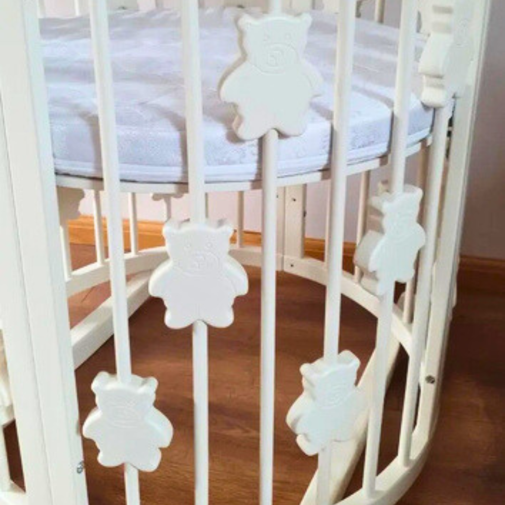 Patut Smart Ursuleti Rotund-Oval Evolutiv Transformabil Cosleeper 9in1 Lemn Arin 72 cm INGVART