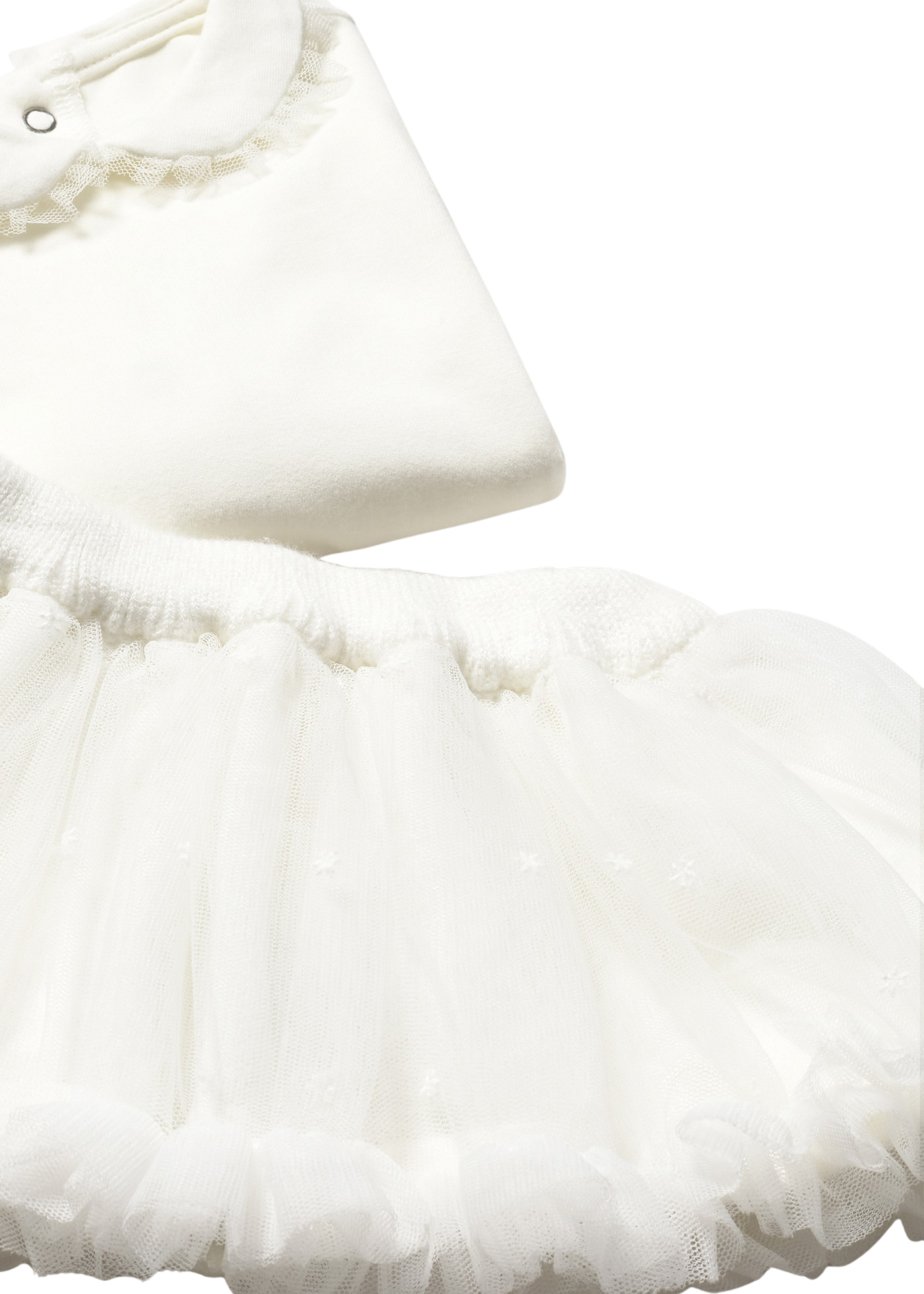 Set 3 Piese Crem Cardigan Tutu cu Sclipici si Body 2830 Mayoral