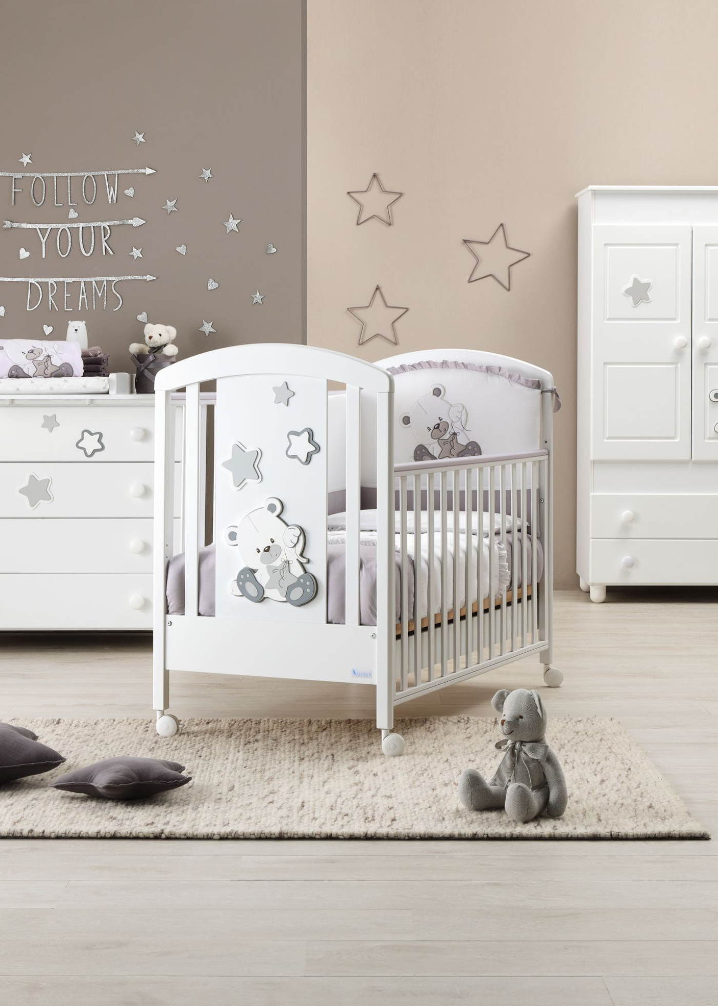 Set Lenjerie Patut 3 Piese Dido Alb-Gri Azzurra