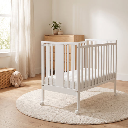 Patut Co-Sleeper Mini Simplu Alb cu Saltea – Mini | Erbesi