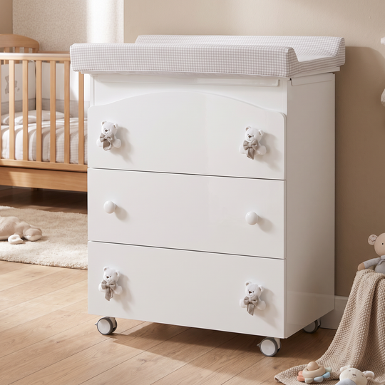 Baby Chest of Drawers Happy Design Baby Room Italy Erbesi White &amp; Cream 