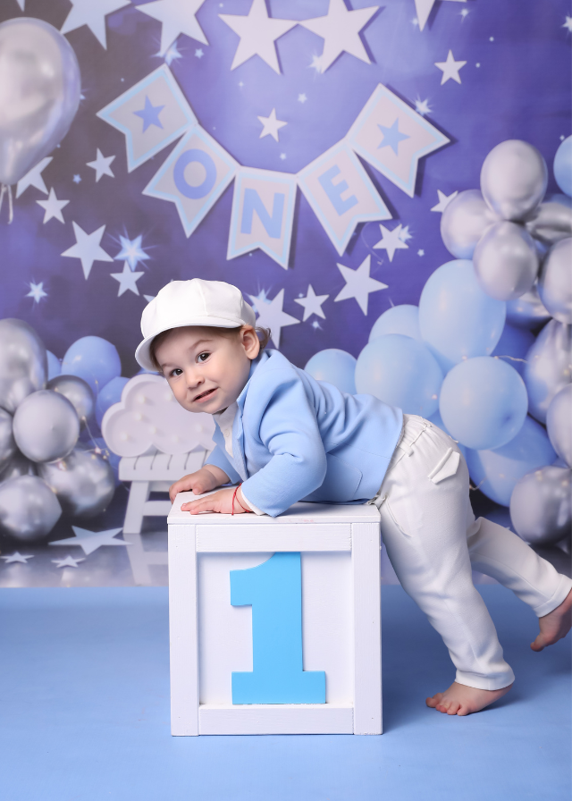 Costum Toma Sacou Bleu Pantaloni Crem Camasa Cu Model AnneBebe