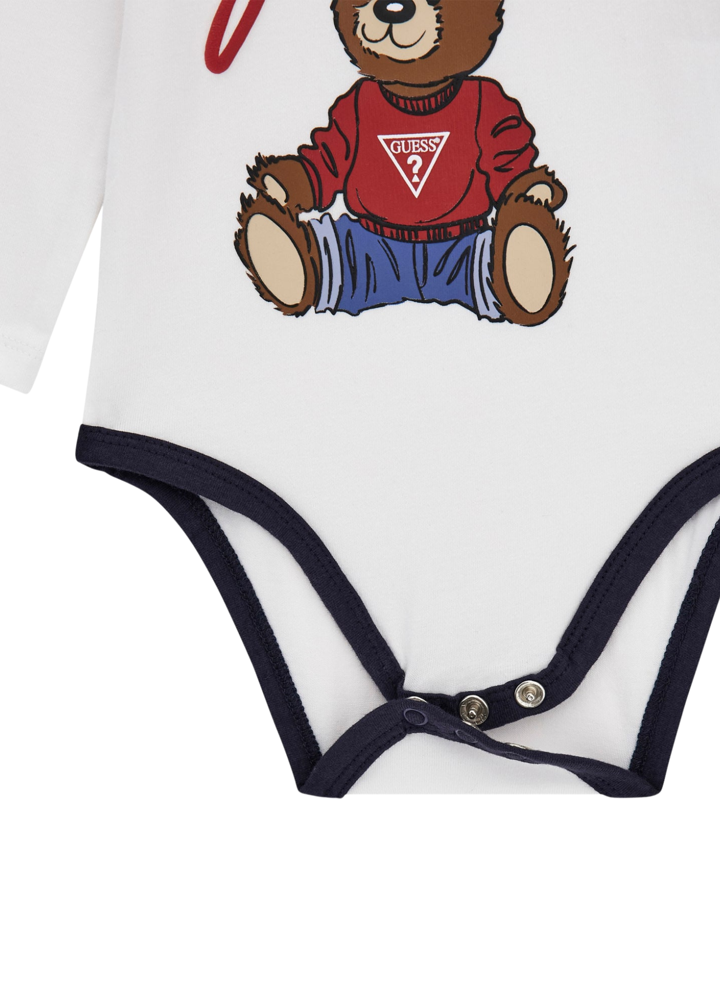 Trening Bumbac 3 Piese Bleumarin Hanorac si Pantaloni Bluza Alba cu Urs H5YW12 KA6W4 G7V2 Guess