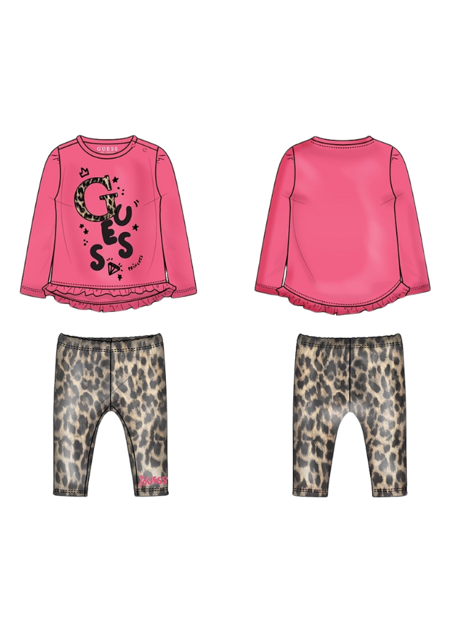 Set 2 Piese Bluza Frez si Colanti Animal Print A4BG10 J1314 G64H Guess