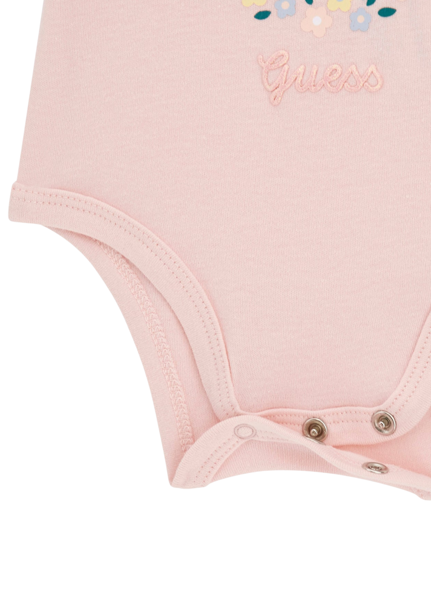 Trening 3 Piese Bluza si Pantaloni Bej si Body Roz cu Maneca Scurta S5YG05 K6YW4 G6R1 Guess