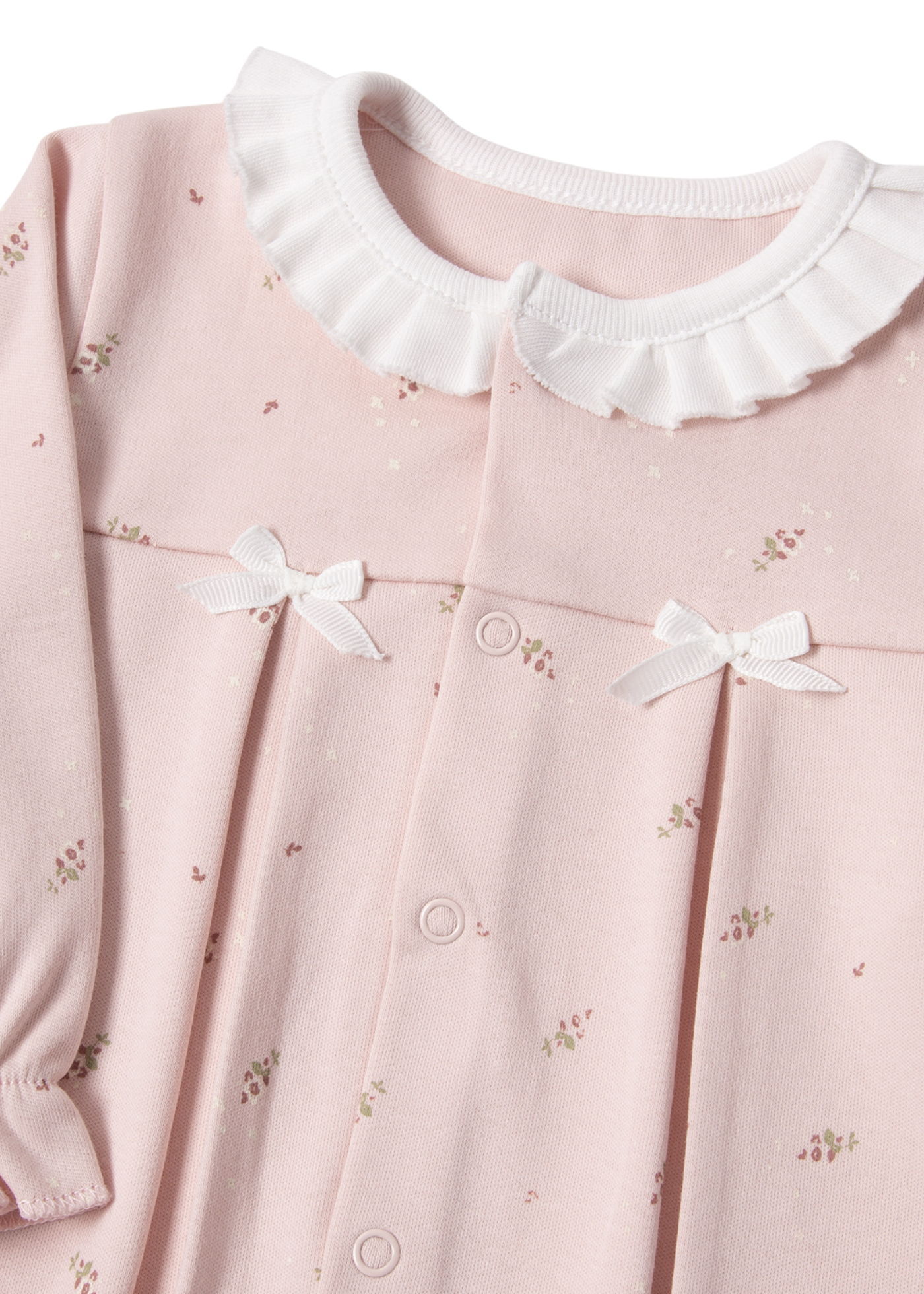 Set 2 Piese Roz Bluza cu Capse si Pantaloni Lungi Tiny Florist F1437 Bebetto