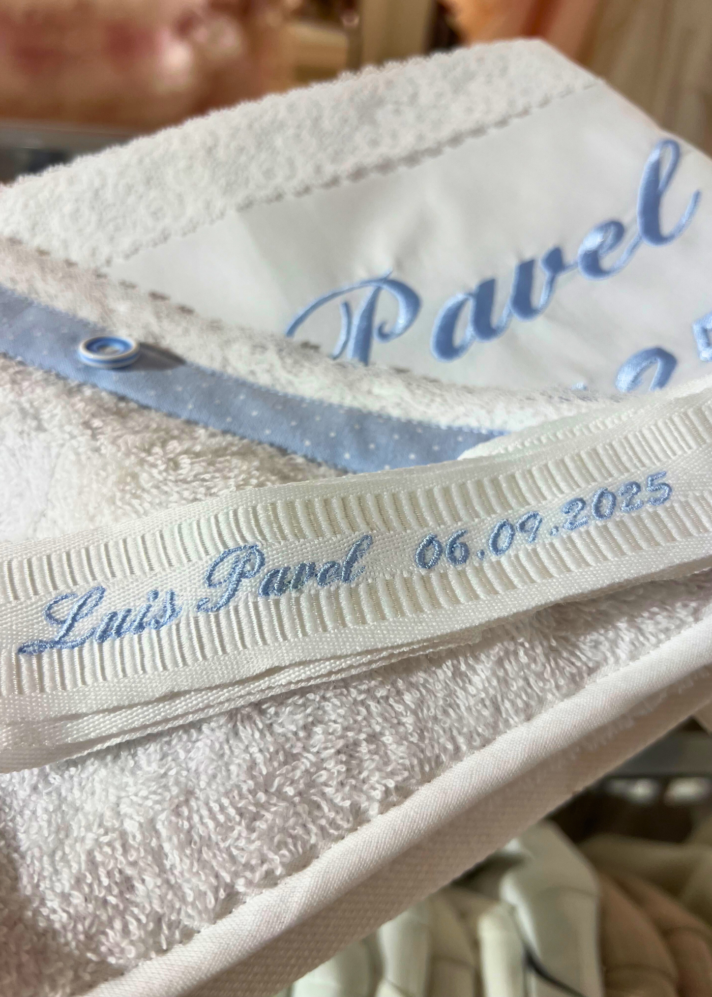 Personalizare Panza Mir Trusou Botez AnneBebe